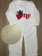 long white seersuckers sleepsuit Girls NB-12m ANY DESIGN