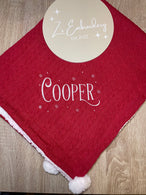 Name - Red Pom Pom Blanket