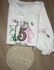 Girls Long Sleeve Frill Pj Set in white ANY DESIGN