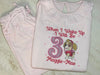 Girls Long Sleeve Frilled Pyjama Set in Pastel Pinks ANY DESIGN