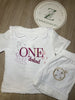 Girls White Button Short Pjs