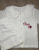 Girls White Button Short Pjs