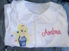 Girls White Button Short Pjs
