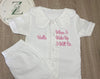 Girls White Button Short Pjs