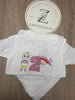 Girls White Button Short Pjs