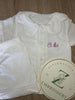Girls White Button Short Pjs