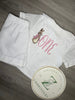 Girls White Button Short Pjs